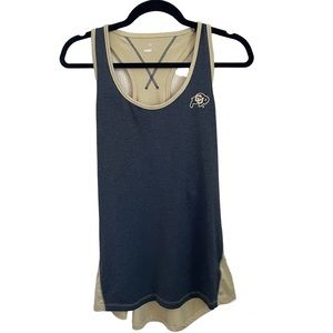 Women's Colosseum Gold & Heather Black Colorado Buffaloes Runners Tank T…